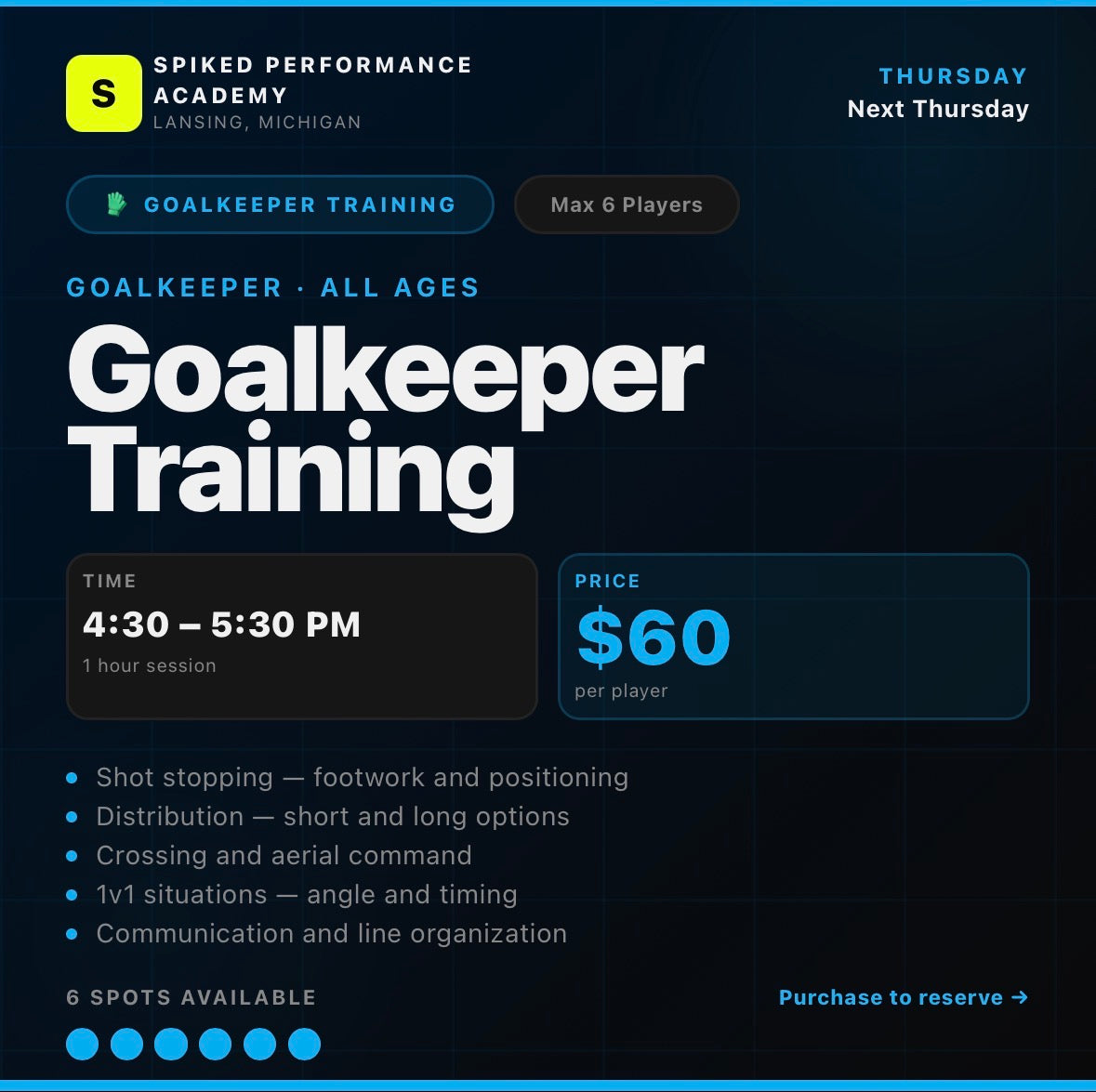 Goalkeeper Training - June 11th