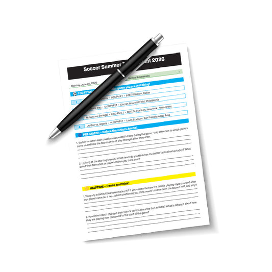 Soccer Summer Tournament 2026 — Daily Worksheets | Spiked Performance Academy